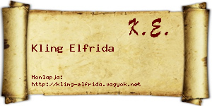 Kling Elfrida névjegykártya
